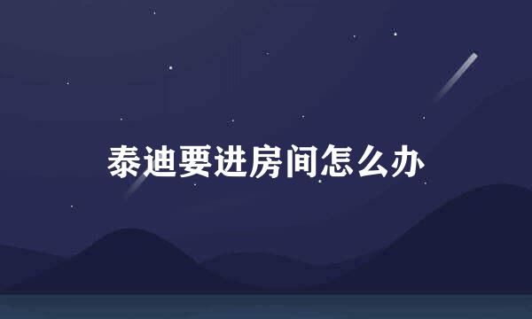 泰迪要进房间怎么办