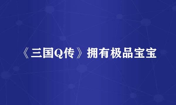 《三国Q传》拥有极品宝宝