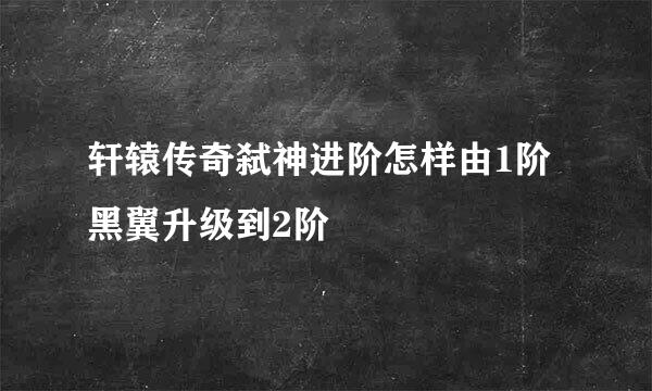 轩辕传奇弑神进阶怎样由1阶黑翼升级到2阶