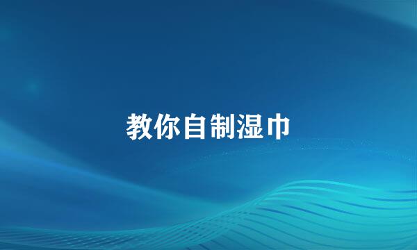 教你自制湿巾