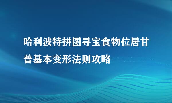 哈利波特拼图寻宝食物位居甘普基本变形法则攻略