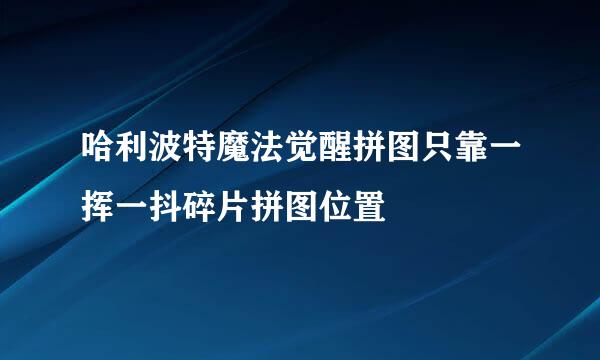 哈利波特魔法觉醒拼图只靠一挥一抖碎片拼图位置