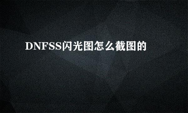 DNFSS闪光图怎么截图的