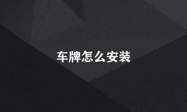 车牌怎么安装