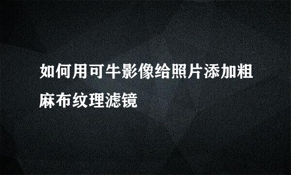 如何用可牛影像给照片添加粗麻布纹理滤镜
