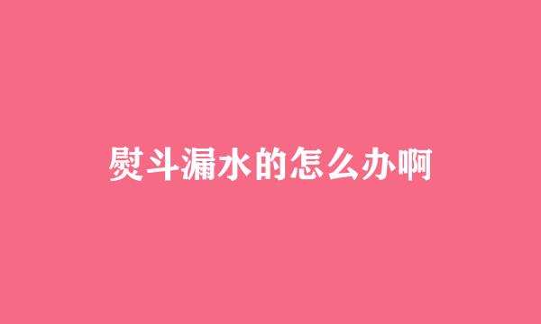 熨斗漏水的怎么办啊