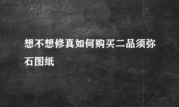想不想修真如何购买二品须弥石图纸
