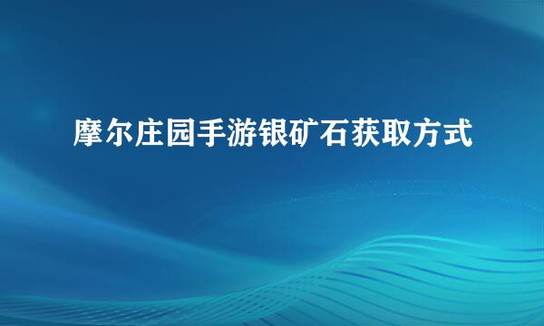 摩尔庄园手游银矿石获取方式