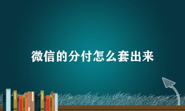 微信的分付怎么套出来