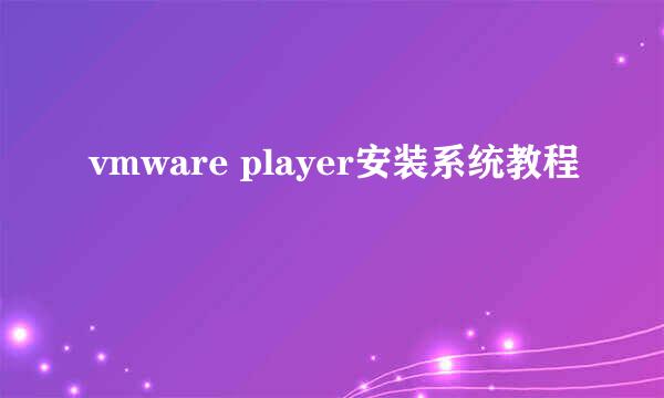 vmware player安装系统教程