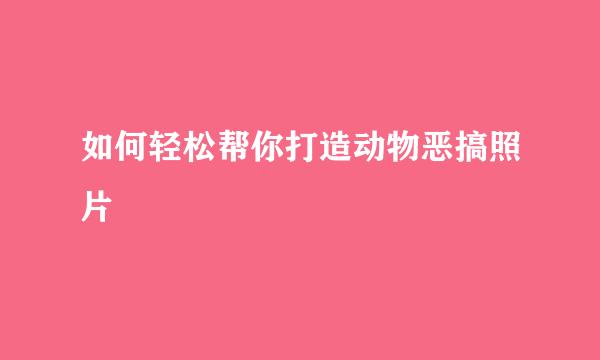 如何轻松帮你打造动物恶搞照片