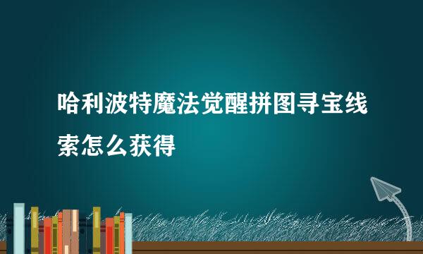哈利波特魔法觉醒拼图寻宝线索怎么获得