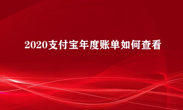 2020支付宝年度账单如何查看