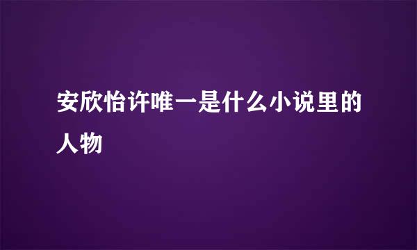 安欣怡许唯一是什么小说里的人物