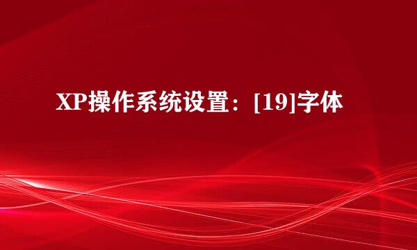 XP操作系统设置：[19]字体