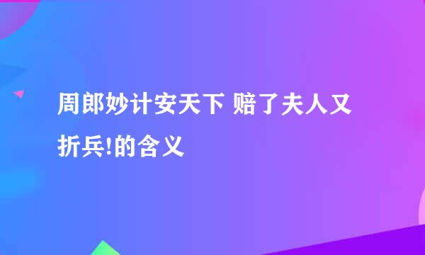 周郎妙计安天下 赔了夫人又折兵!的含义