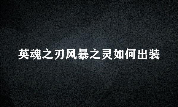 英魂之刃风暴之灵如何出装