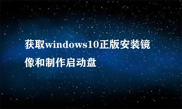 获取windows10正版安装镜像和制作启动盘