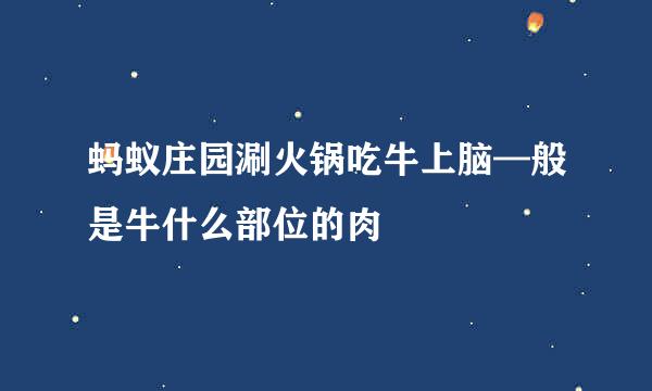 蚂蚁庄园涮火锅吃牛上脑—般是牛什么部位的肉