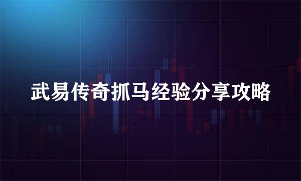 武易传奇抓马经验分享攻略