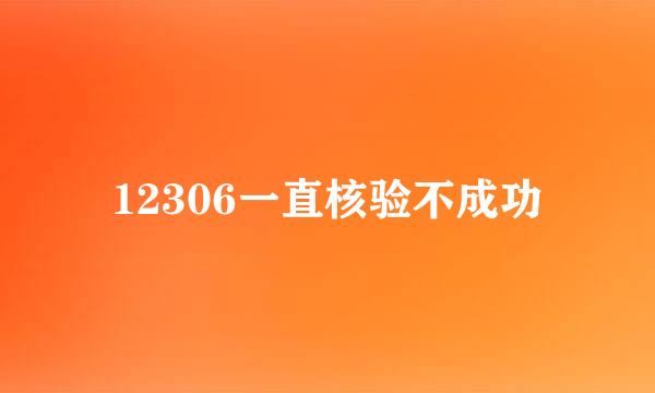12306一直核验不成功