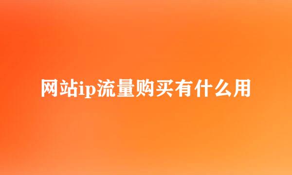 网站ip流量购买有什么用