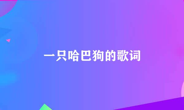 一只哈巴狗的歌词