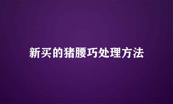 新买的猪腰巧处理方法