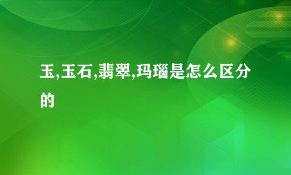 玉,玉石,翡翠,玛瑙是怎么区分的