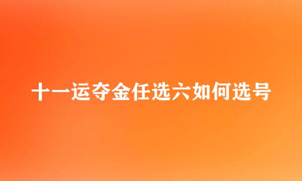 十一运夺金任选六如何选号