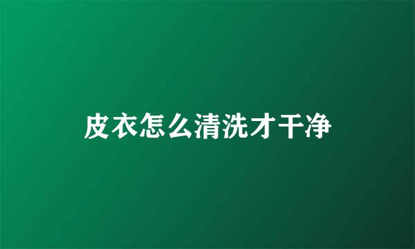 皮衣怎么清洗才干净