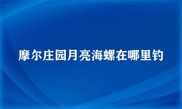摩尔庄园月亮海螺在哪里钓