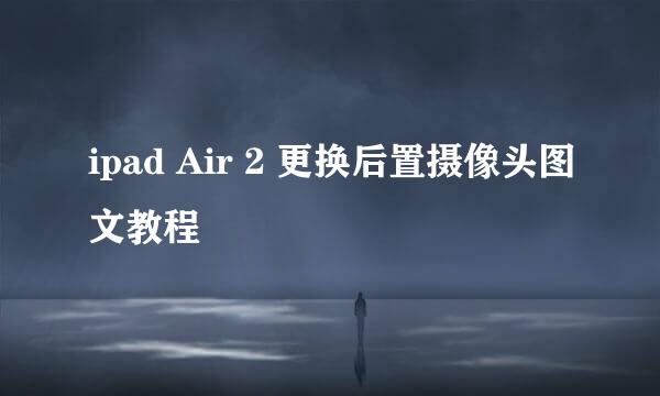 ipad Air 2 更换后置摄像头图文教程