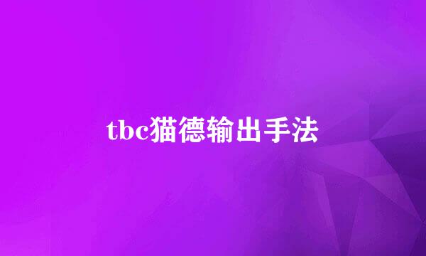 tbc猫德输出手法