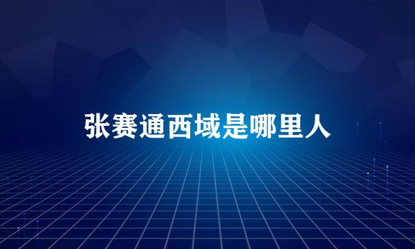张赛通西域是哪里人
