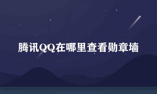 腾讯QQ在哪里查看勋章墙
