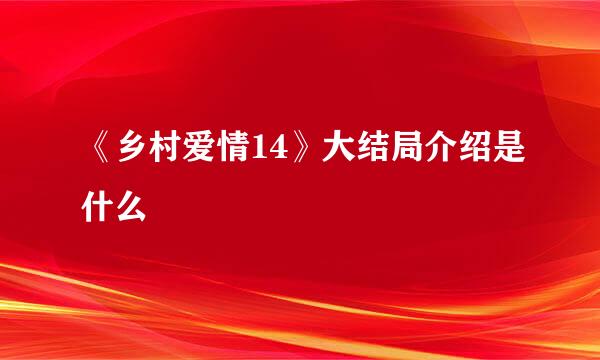 《乡村爱情14》大结局介绍是什么