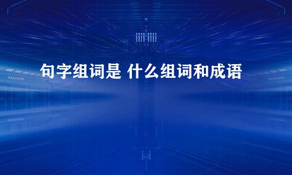 句字组词是 什么组词和成语