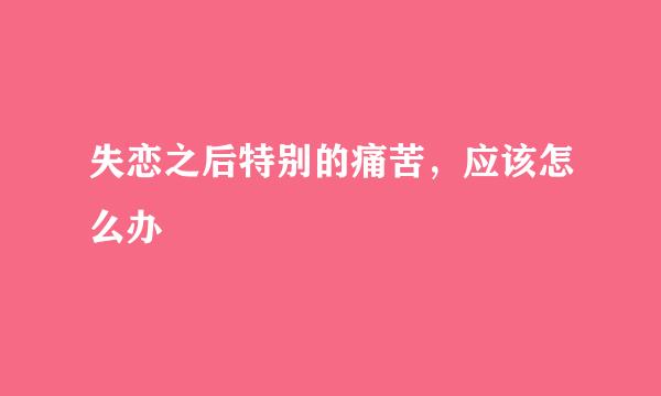 失恋之后特别的痛苦，应该怎么办