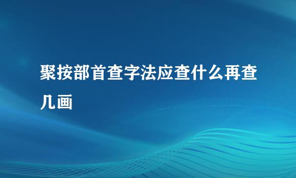 聚按部首查字法应查什么再查几画