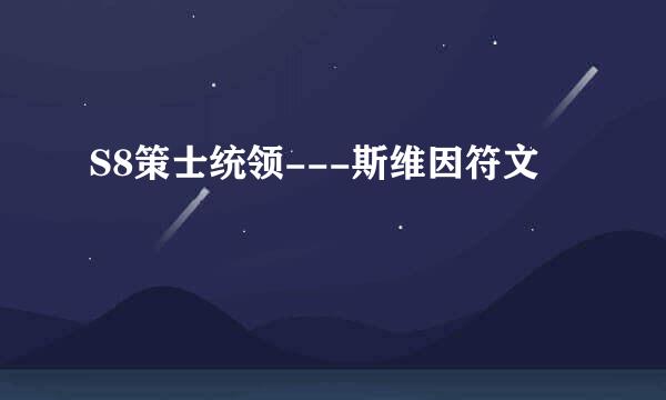 S8策士统领---斯维因符文