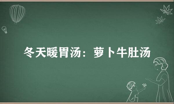 冬天暖胃汤：萝卜牛肚汤
