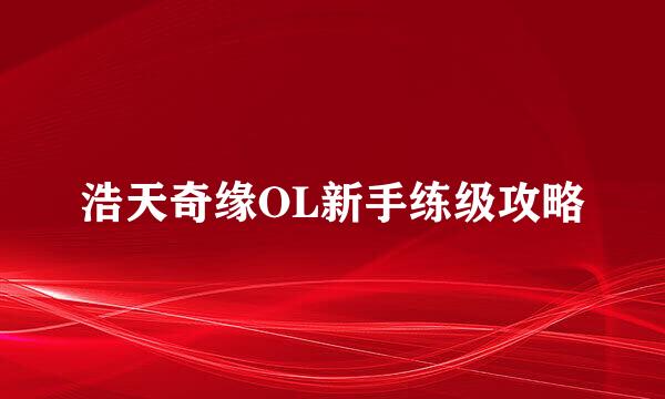 浩天奇缘OL新手练级攻略