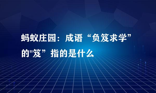 蚂蚁庄园：成语“负笈求学”的