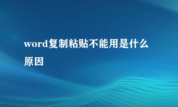 word复制粘贴不能用是什么原因