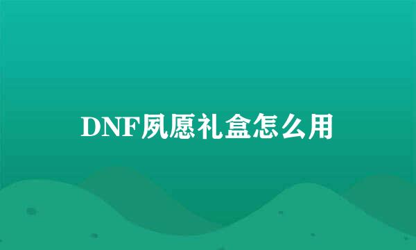 DNF夙愿礼盒怎么用