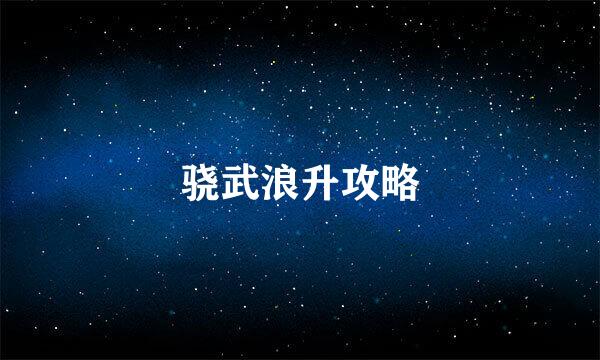 骁武浪升攻略