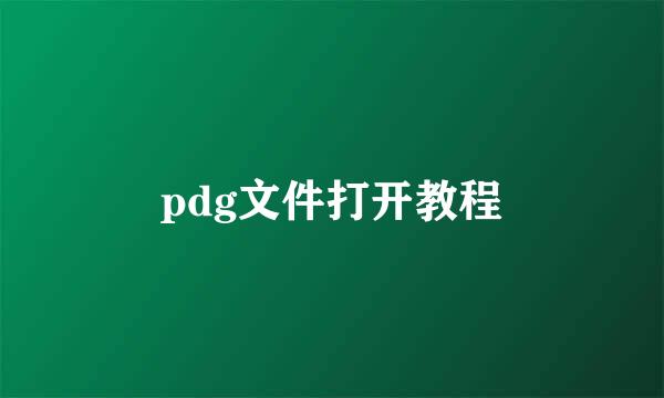 pdg文件打开教程