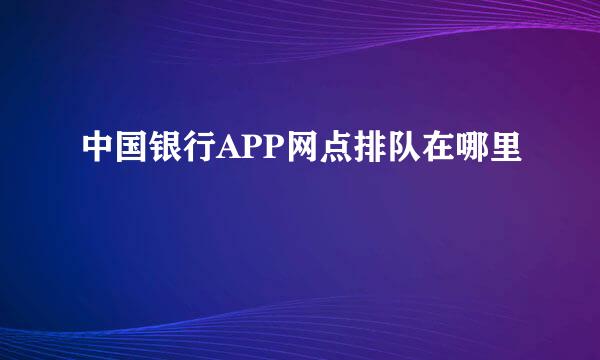 中国银行APP网点排队在哪里