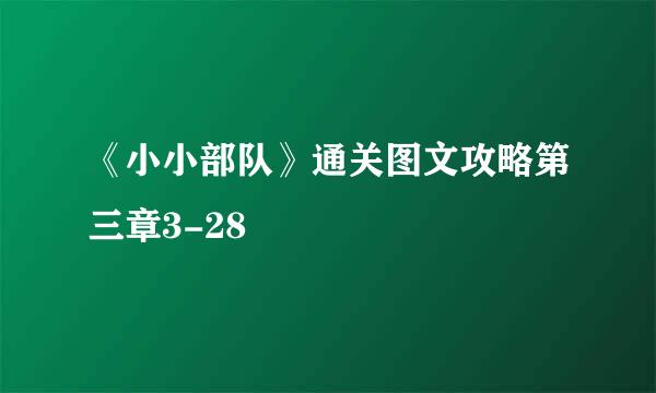 《小小部队》通关图文攻略第三章3-28
